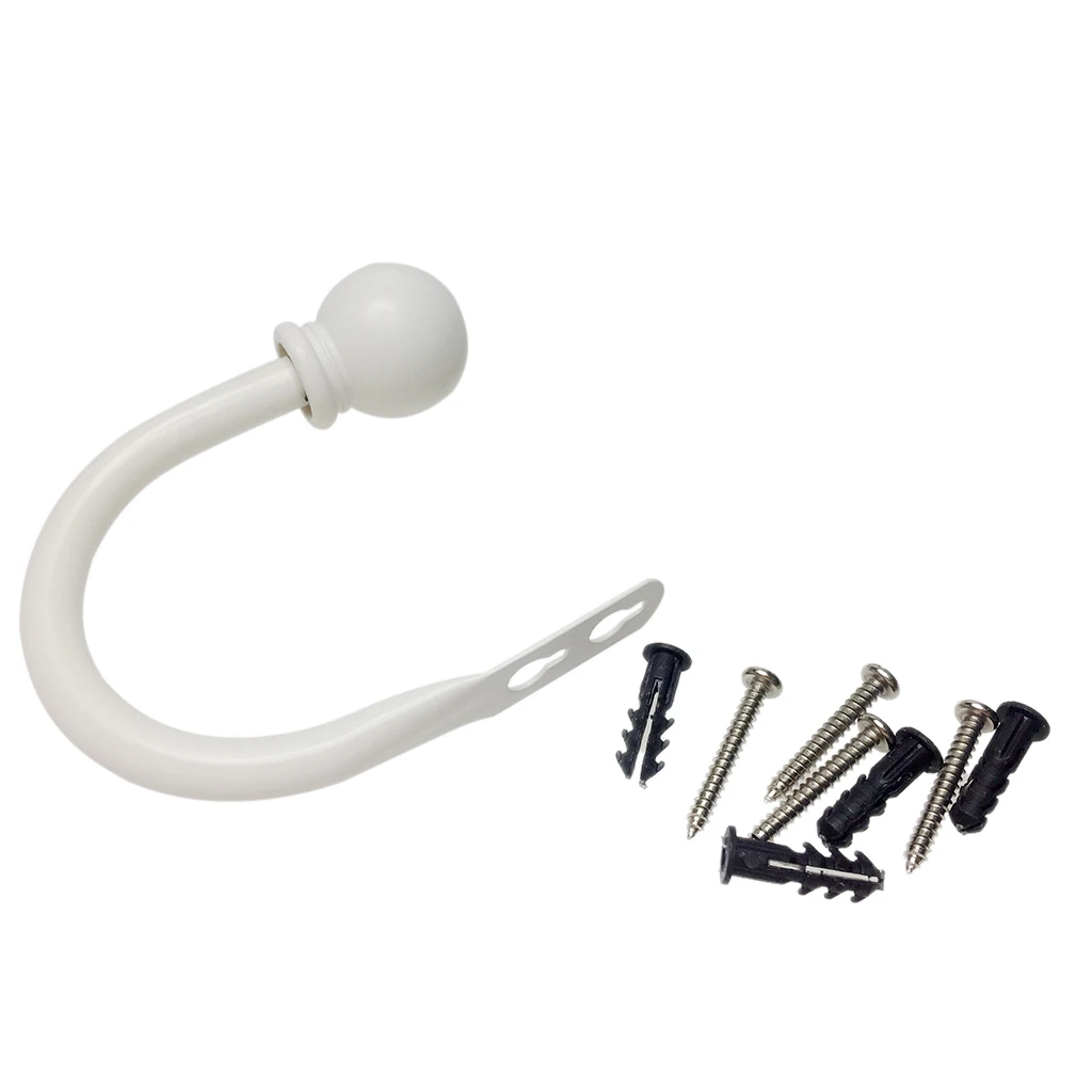 1 Pair Of Ball Design Decorative Metal Curtain Holdbacks Hooks, Drapery Tiebacks Holder, Window Curtains Metal Finials