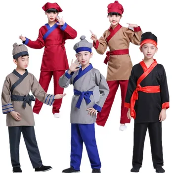 

Costume Hanfu Ancient Home Ding Xiaoer Costume Shop Xiaoer Costume Tea House Hotel Work Set Men And Women Performance Clothes