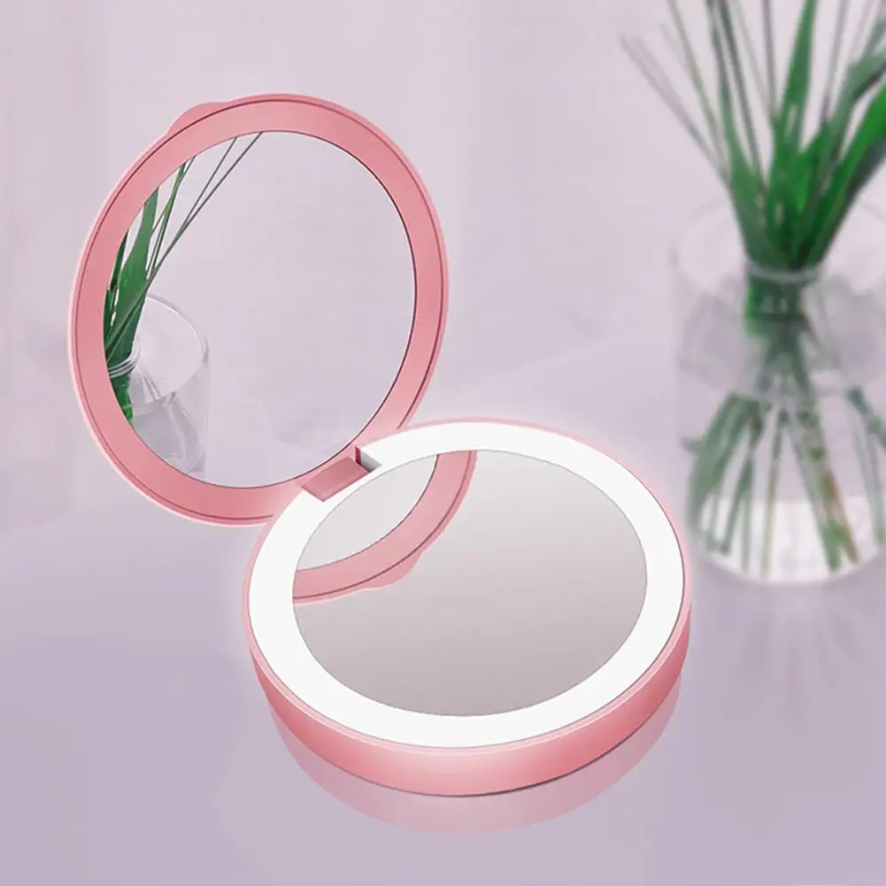 Makeup Mini Led Light Mirror Portable Trifold Illuminating Folding