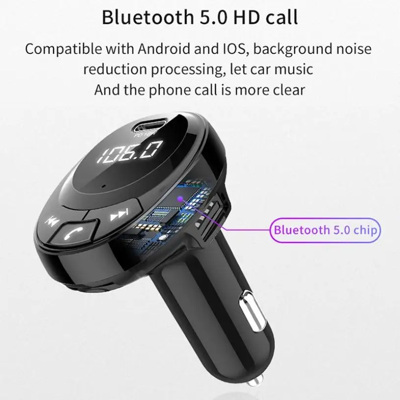 Высокое качество fm-передатчик Bluetooth приемник автомобильный комплект fm-модулятор MP3 плеер USB 3.1A быстрое зарядное устройство Micro SD TF воспроизведение музыки