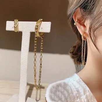

Korean Long Chain AB Earrings For Women 2020 Personality New Jewelry Temperament Simple Earings Wholesale