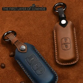 Cassa Chiave Dell'automobile di cuoio Della Copertura Per Mazda 2 3 6 Atenza Axela CX-5 CX5 CX-7 CX-9 2014 ~ 17 Auto chiave Borsette