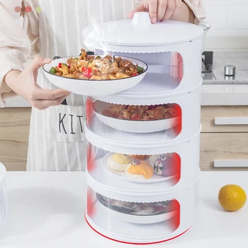 

Transparent Stackable Food Insulation Cover Dustproof Portable for Home Kitchen Hogard