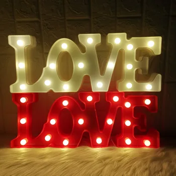 

30cm 45cm LOVE Led Letter Sign Night Light Marquee Warm Light Table Lamp Lanterns Nightlights For Wedding Decor Lovers Gifts