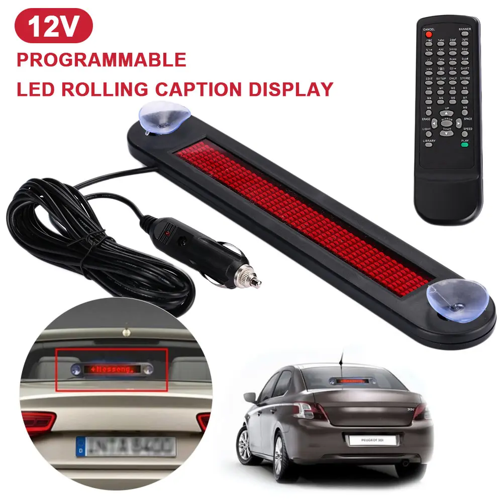 12V Светодиодный дисплей подзаголовка подсказка прочный прокрутка доска для дистанционного управления
