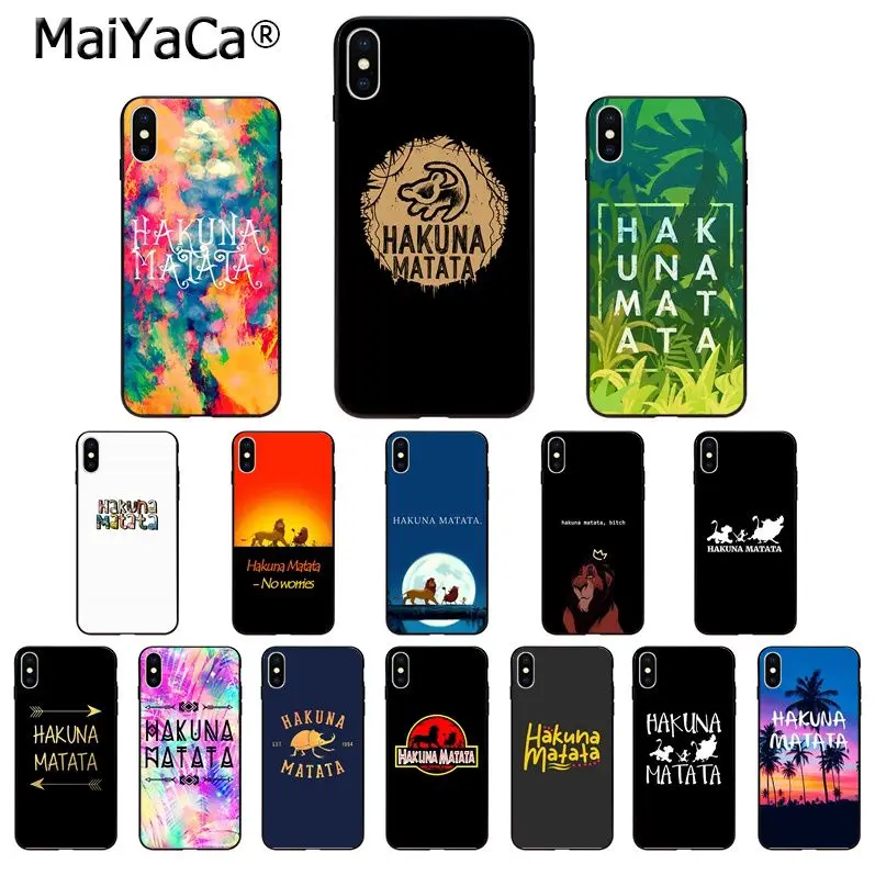 MaiYaCa hakuna matata TPU мягкий высококачественный чехол для телефона iPhone X XS MAX 6 6S 7 7plus 8 8Plus 5