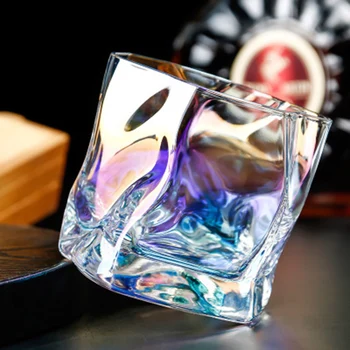 

Set of 2-multicolor irregular shaped party whiskey glass high quality club beer wine glass cup GLA-105