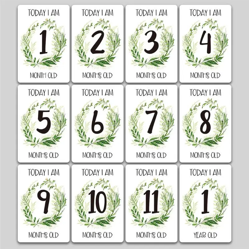 

2020 24 Pcs/set Funny Cartoon Baby Milestone Month Stickers Card Newborn Photo Props
