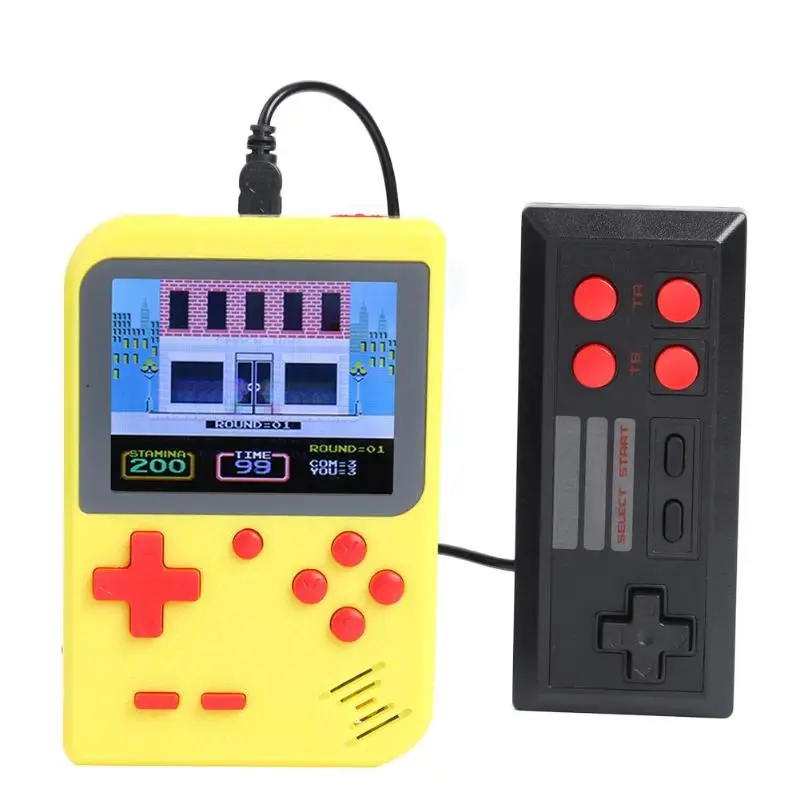 Yellow Портативная игровая консоль в стиле ретро портативная мини Карманная игровая приставка+ геймпад Встроенный 500 классический подарок для детей Ностальгический - Цвет: Yellow