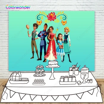 

Princess Elena With Friends Photo Background Elena of Avalor Photographic Backdrop For Girls Happy 10th Birthday Party Banner