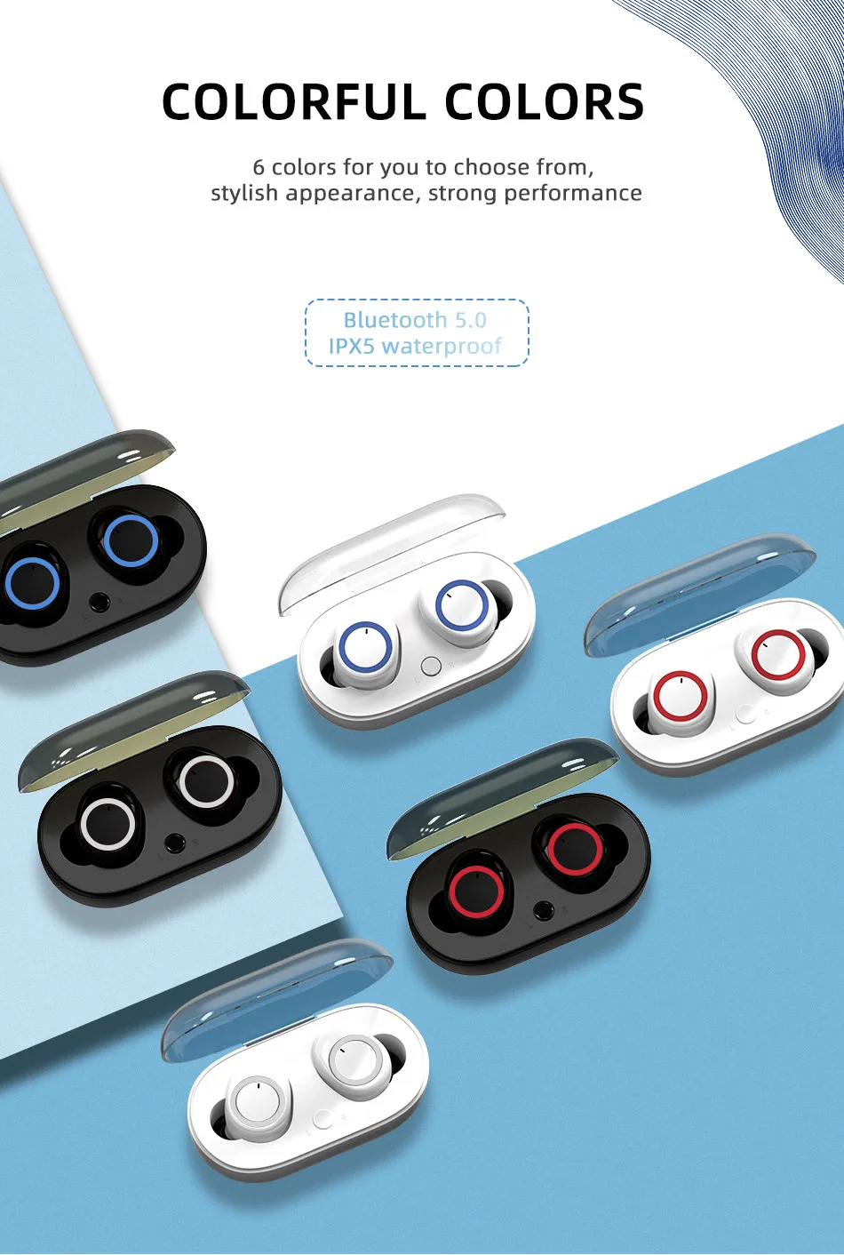 TWS 5,0 Bluetooth наушники 3D стерео беспроводные наушники HiFi Звук без задержки с микрофоном и зарядной коробкой для всех телефонов