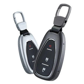 

Aluminum Alloy Leather Smart Car Key Cover Case Shell Protector FOB For Chevrolet 2016 2017 Camaro Cruze Malibu Volt Malibu