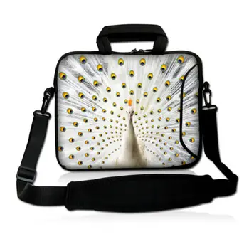 

white peacock 11 12 13 14 15.6 17 inch Laptop shoulder Bag Computer Sleeve Briefcase Men Women Handbag for Macbook Air Pro Case