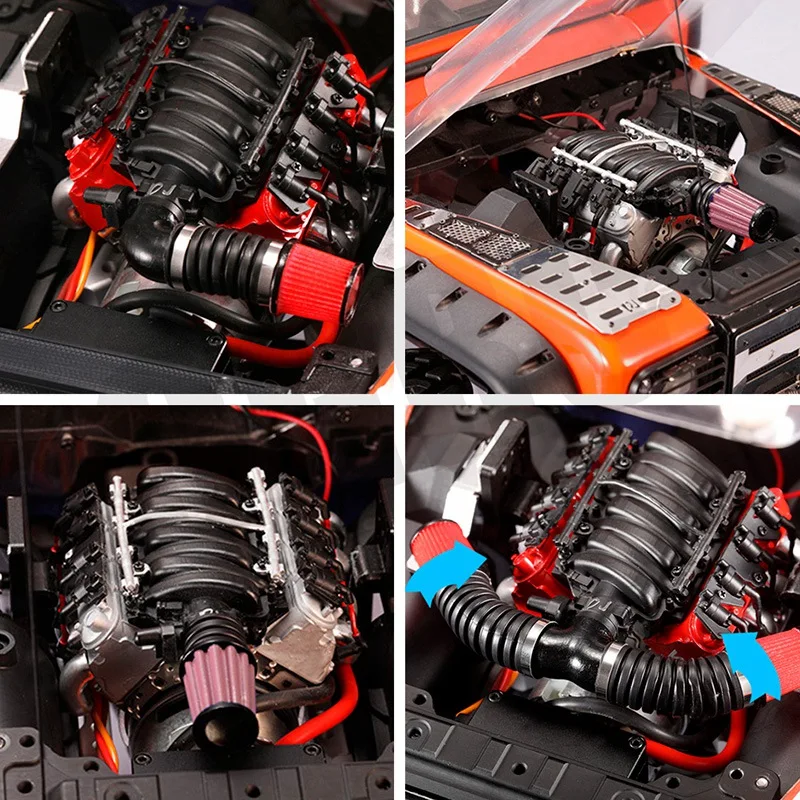 Вентилятор охлаждения двигателя V8 6,2 для 1/10 Rc Гусеничный автомобиль Traxxas Trx4 Defender Axial Scx10 Rc4Wd D90 D110