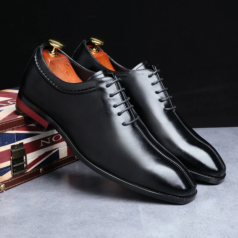 Men's Fashion Classic Business Leather Suits Dress Shoes Coins Shopy
