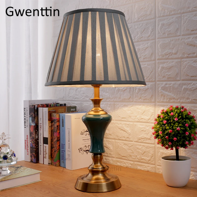 European Vintage Ceramic Table Lamps Desk Lights Led Stand Light Fixtrues for Living Room Bedside Study Lamp Home Art Decor E27