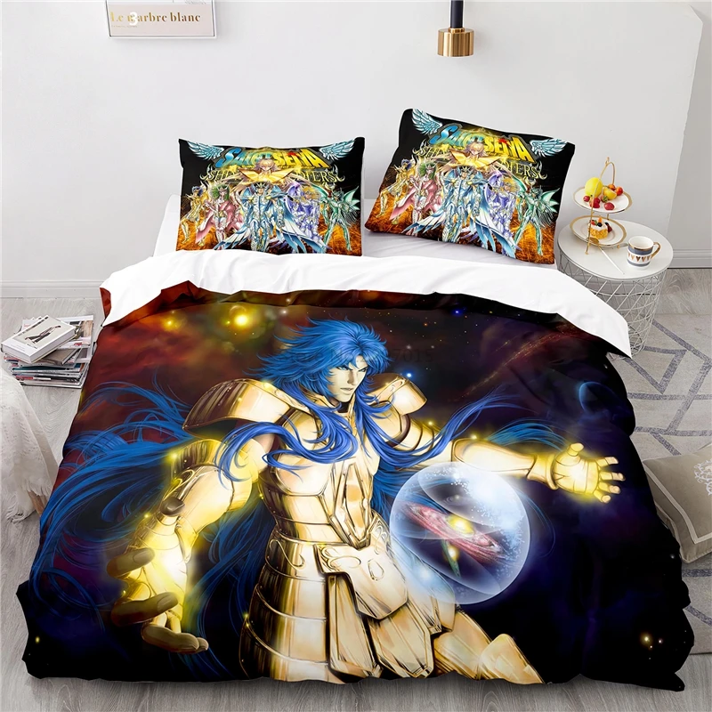 3D Saint Seiya Pattern Duvet Cover Set with Pillowcase New Bedding Set Single Double Twin Full Queen King Size for Bedroom Decor 5