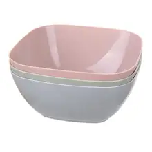 Plastic Square Bowl Unbreakable Multifunctional Plastic Eco-friendly Easy Clean Salad Fruit Bowl Kitchen Tableware