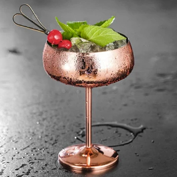 

1Pcs Luxury 304 Stainless Steel Cocktail Glass Cocktail Juice Drink Champagne Goblet Party Barware Kitchen Tools Rose Gold