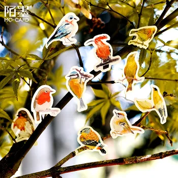 

Mohamm Bluebird Redbreast Cute Diary Paper Mini Small Bullet Kawaii Decor Planner Stickers Scrapbooking Flakes Stationery