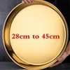 Gold golden stainless steel big round tray plate thick Serving Tray Plater steak Dish Dinner Serving Tray BBQ Grill Meat Dishes ► Photo 1/6