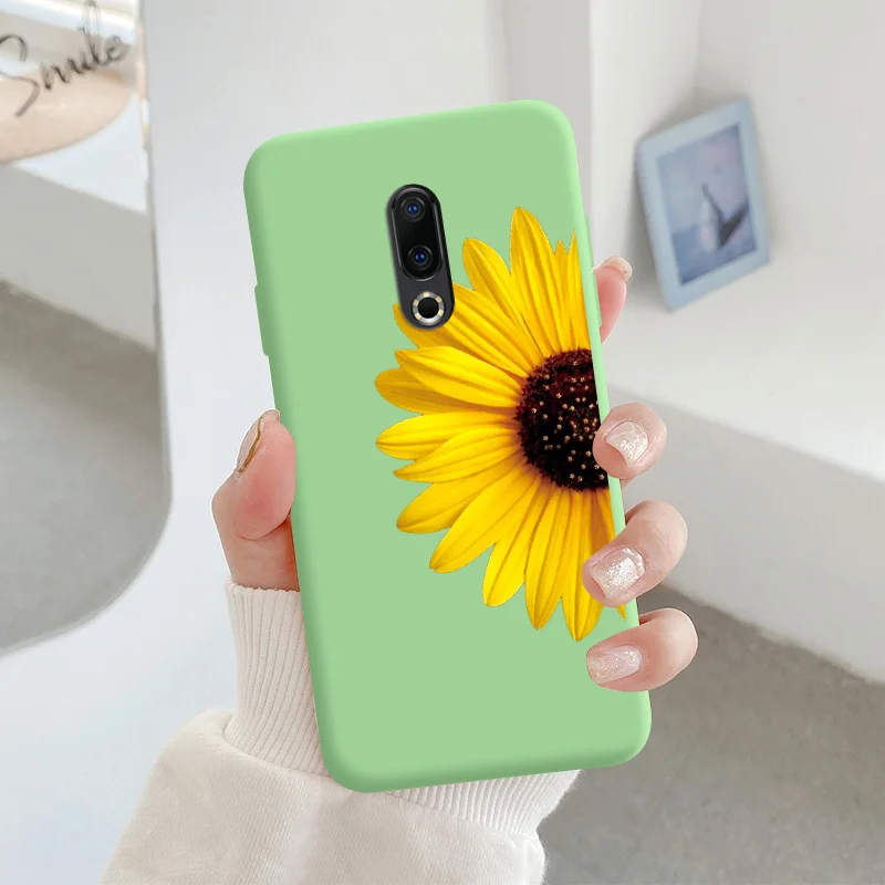 For Meizu 16 Protective Shell Silicone Soft Shell Phone Case Candy Color Case Fashion Silicone Color Chrysanthemum meizu phone case with stones Cases For Meizu