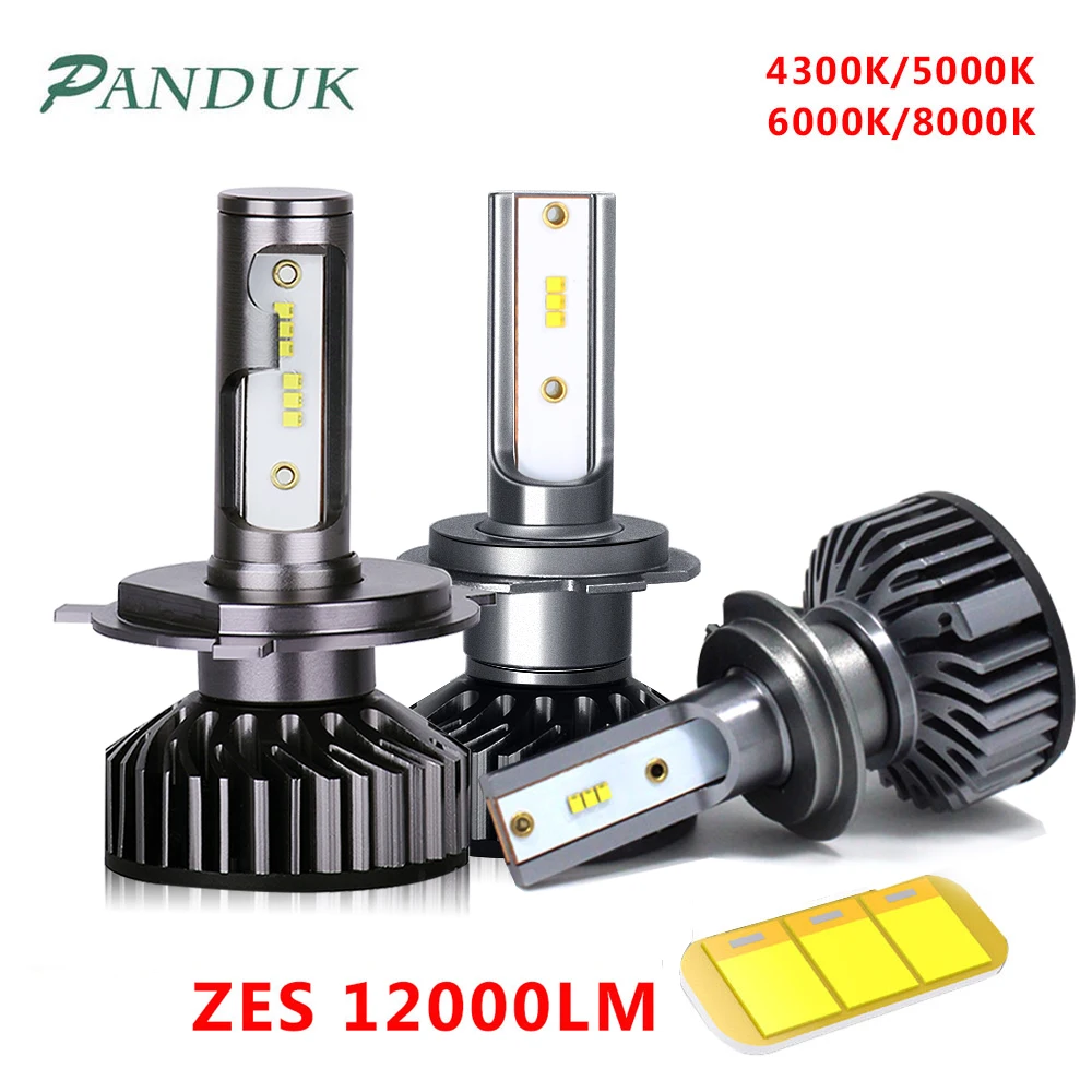 PANDUK Canbus H4 H7 Светодиодный лампа 4300K 6000K 8000K H1 H3 H11 9005 9006 мини автомобилей головной