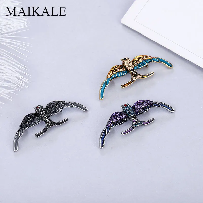 Женская/Детская брошь в форме орла MAIKALE эмалированная птицы тканевая шаль
