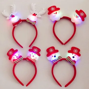 

LED Flashing Glowing Christmas Headband Women Girl Kids Adults Lighted Hair Accessories Decor Props Party Gift New Year