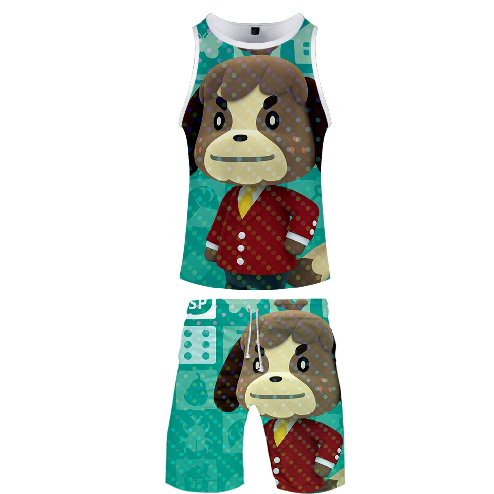 Animal Crossing 2 Pieces Men's Sportswear Tank Top Casual Sweatpants Men Sets 3D Animal Crossing:Pocket Camp Tracksuit Clothing Animal Crossing 2 Pieces Men's Sportswear Tank Top Casual Sweatpants Men Sets 3D Animal Crossing:Pocket Camp Tracksuit Clothing
