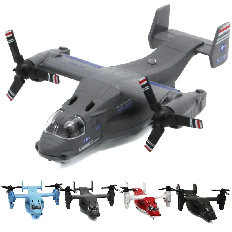 

Alloy Diecast Osprey V22 Helicopter Light Pull Back Millity Transport Aircraft Machine Children's Collection Toy Aircraft Model