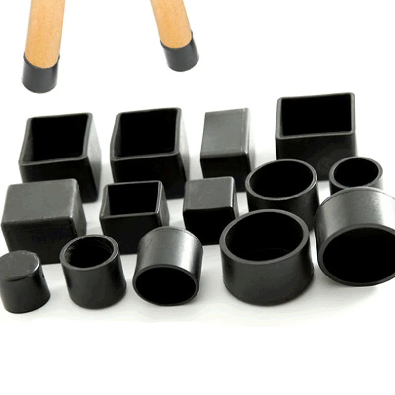 

4PCs Black Home Chair Leg Caps Feet Protector Pads Furniture Table Covers Socks Hole Plugs Dust Cover Furniture Leveling Feet