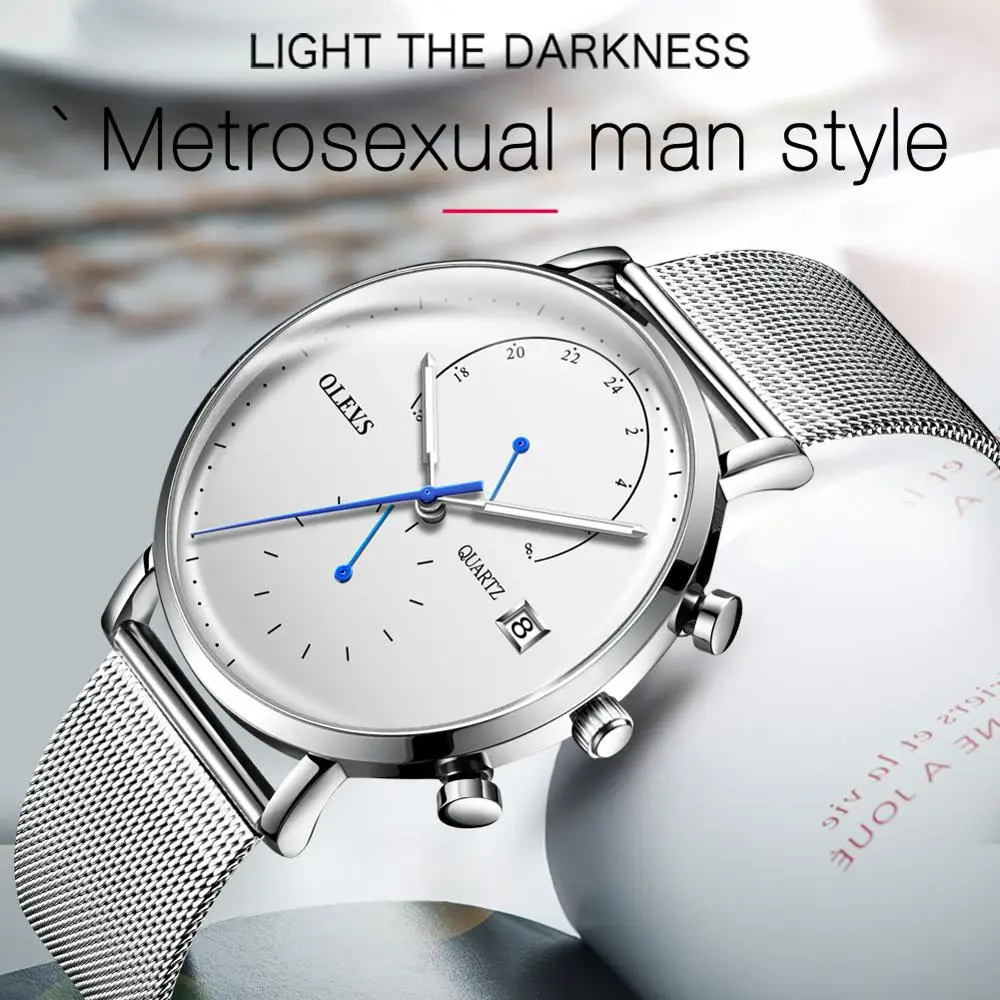 

2020 New Fashion Date Mens Watches with Stainless Steel Top Brand Luxury Sports Chronograph Quartz Watch Men Relogio Masculino