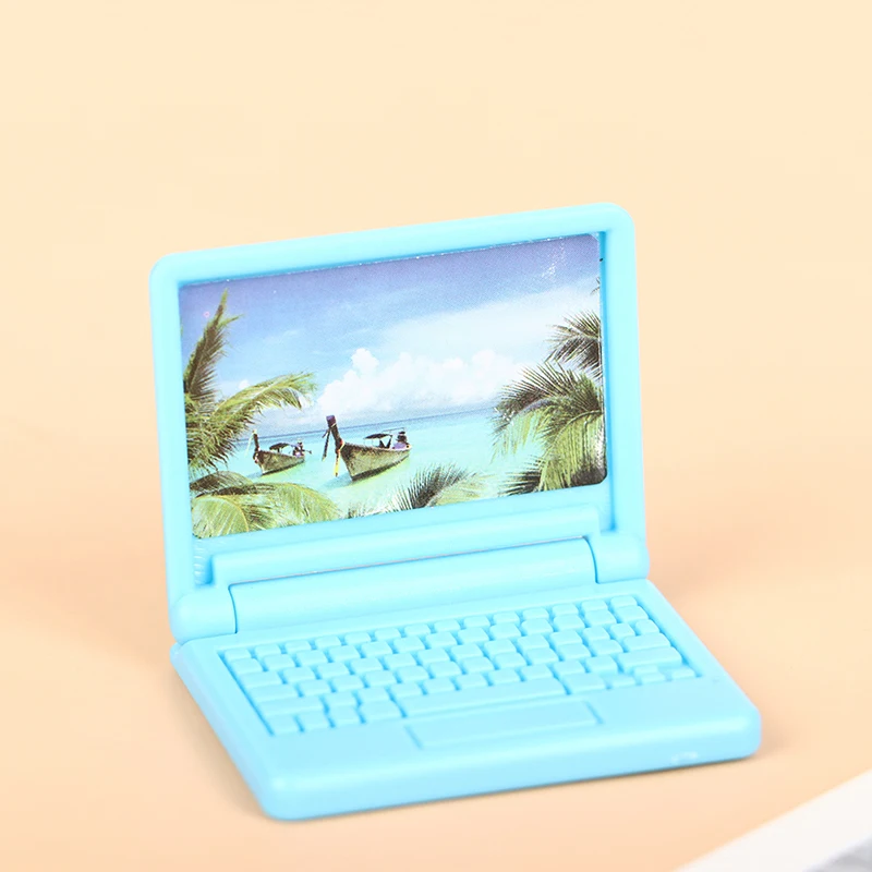 2pcs Creative Dollhouse Miniature Modern Computer Furniture For Children Toy Furniture For Dolls Laptop Computer