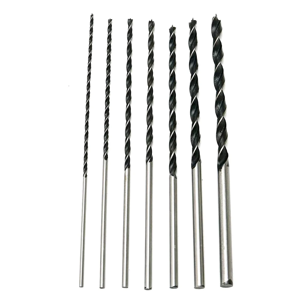 7pcs 300mm Hex Shank Extra Long High Carbon Steel Three Point Twist