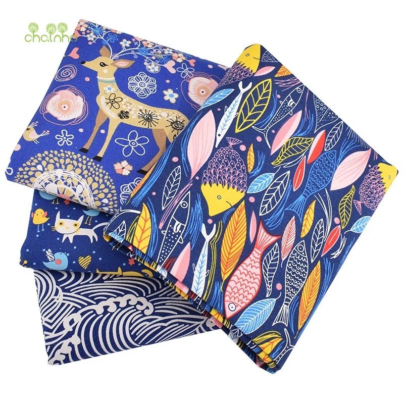 Blue Ocean SeriesCotton Canvas FabricHandmade Sewing Cloth For SofaCurtainBagsCushionsTablecloth Home Decoration Material