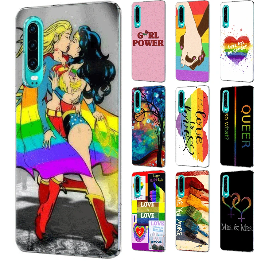

Mobile Phone Case For Honor 6A 6C 7A 7X 8 8X 8C 9 9X 10 20 Lite Pro Hard Cover Lesbian LGBT Rainbow Pride ART Shell