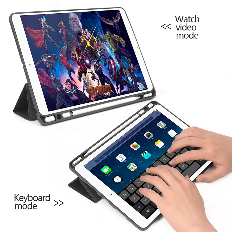 Смарт-чехол для iPad 10,2 дюймов,, 7 поколения, iPad mini 5, Автоматический Режим сна/пробуждения, со слотом для ручки, чехол-подставка для iPad Air 3,, 10,5, Funda