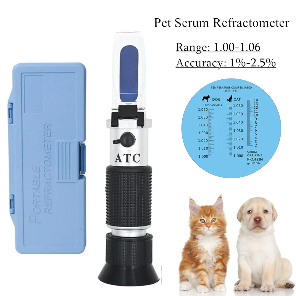 Refractometer Pet Urine For 1.000-1.060 Specific Gravity Handheld Veterinary Serum Plasma Protein Hemoglobin Tester 40% Off | Инструменты