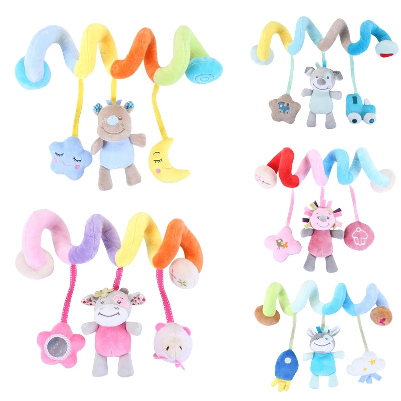 New Soft Infant Crib Bed Stroller Toy Spiral Baby Toy For Newborns