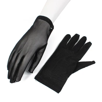 

Sexy Lace Sunscreen Gloves For Women Summer Spring Long Solid Color Transparent Elastic Anti-UV Driving Gloves High Quality