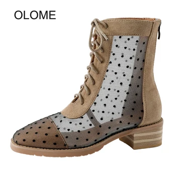 

2020 Summer New Fashion Brand Martin Boots with Mesh Elegant Ladies Casual Footware Breathable Female Leisure Chaussures Soft