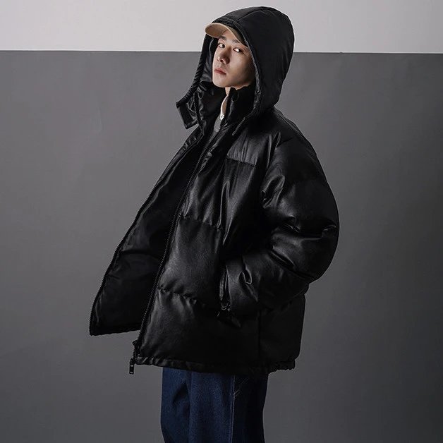 Black Puffer Jacket Mens Hip Hop | Streetwear Puffer Jacket Mens