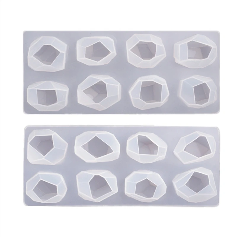 

2 Styles Irregular Geometric Section Crystal Ore Epoxy Resin Mold Stones Ornaments Making Silicone Mould DIY Crafts