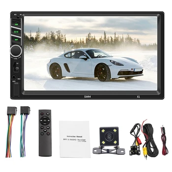 

X1 7 Inch Car Mp5 Player Fm Radio Bt Aux Usb With Remote Control Colorful Lights High Press Capacitive Screen Player(Camera)