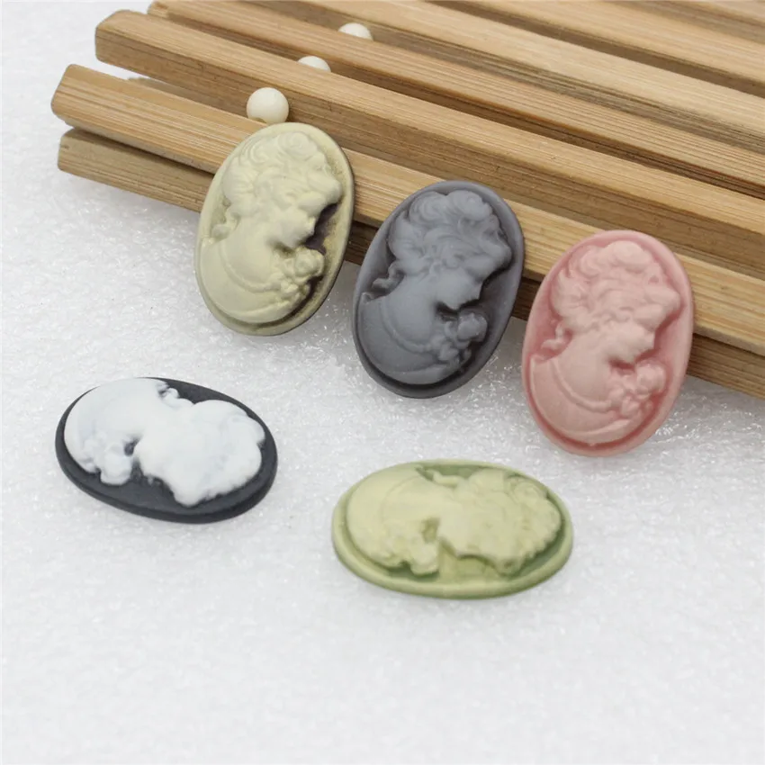 Кабошоны Beauty Cameos из смолы с плоской задней поверхностью смешанные кабошоны для