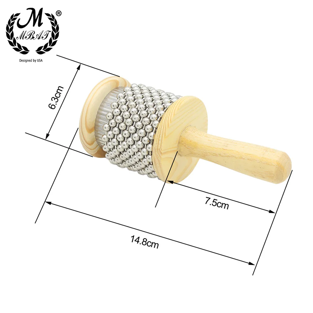 M MBAT High Quality Wooden Cabasa Percussion Band Student Children Kid Instrument Pop Hand Shaker Percussion Musical Toys