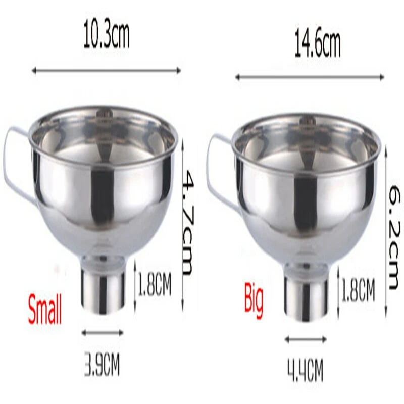 1 шт Воронка с широким горлом из нержавеющей стали с ручкой консервная банка Воронка чашка бункер фильтр кухонные инструменты подходит для различных воронка для жидкости