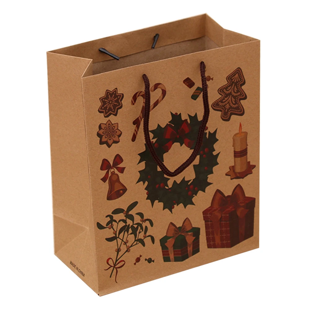 6 шт. рождественские подарочные сумки Санта-Клауса, крафт-бумажный мешок, Детская Подарочная коробка, рождественские украшения для дома, год - Цвет: A2
