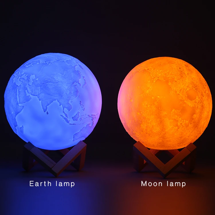 motion sensor night light LED Night Light 3D Print Earth Globe Lamp 16 Colors Dimmable USB Rechargeable Remote Touch Control Table Lamp for Kids Gifts bright night light